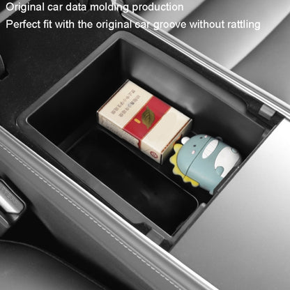 For Tesla Model 3 / Y Silicone Double Layer Storage Small Ice Box, Style: Rear Center No Separation (Black) - Stowing Tidying by PMC Jewellery | Online Shopping South Africa | PMC Jewellery | Buy Now Pay Later Mobicred