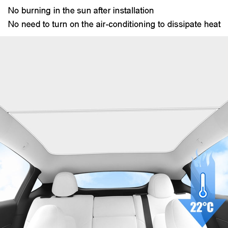 3pcs /Set For Tesla Model Y Ice Crystal Sunshade Car Roof Front And Rear Sunroof Shade(Beige) - Window Foils & Solar Protection by PMC Jewellery | Online Shopping South Africa | PMC Jewellery | Buy Now Pay Later Mobicred