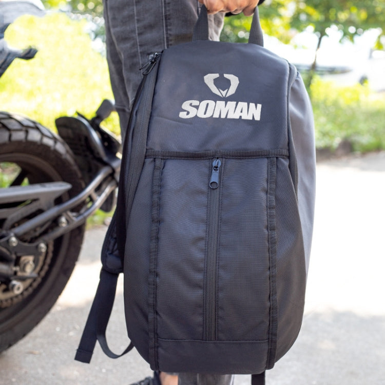 SOMAN Cycling Backpack Waterproof Motorcycle Helmet Bag(Black) - Bags & Luggages by SOMAN | Online Shopping South Africa | PMC Jewellery | Buy Now Pay Later Mobicred