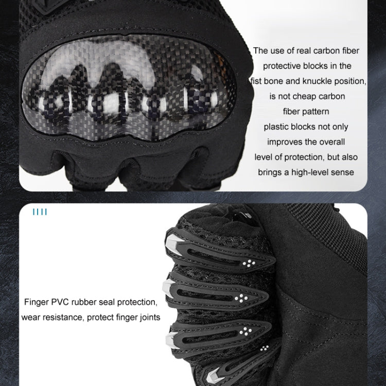 SOMAN Motorcycle Riding Anti-fall Breathable Anti-slip Carbon Fiber Gloves, Size: XXL(Black) - free shipping - PMC TechLife - Order now!