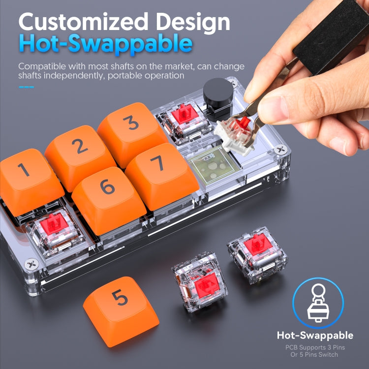 MKESPN Shortcut Macro Defined Wired Samll Keypad Single Handed Gaming Keyboard(Transparent) - Mini Keyboard by MKESPN | Online Shopping South Africa | PMC TechLife | Buy Now Pay Later Mobicred
