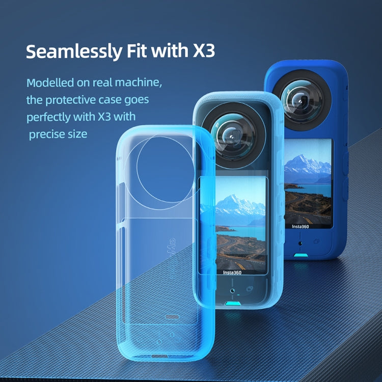 For Insta360 X3 AMagisn Body Silicone Protective Cover, Style: Body+Lens Case (Black) - free shipping - PMC TechLife - Order now!