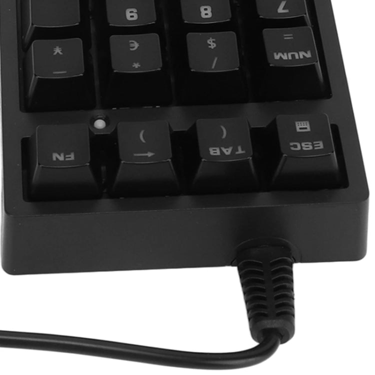 198I K21 Wired Mechanical Dightal Keyboard Multifunction Button RGB Backlight Office Keypad(Black) - free shipping - PMC Jewellery - Order now!