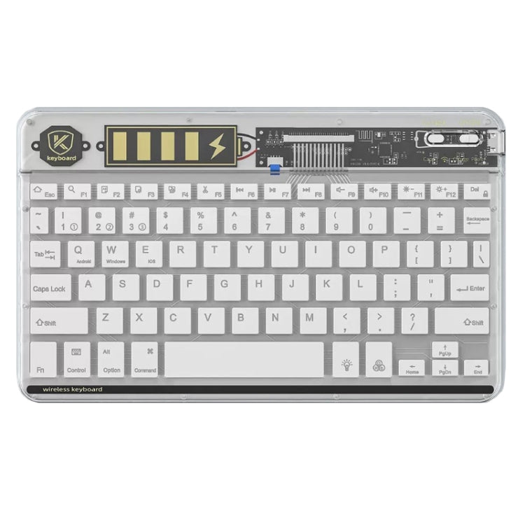 Transparent Lighting Bluetooth Keyboard 10 Inch Wireless Silent Keypad(White) - Universal Keyboard by PMC Jewellery | Online Shopping South Africa | PMC Jewellery