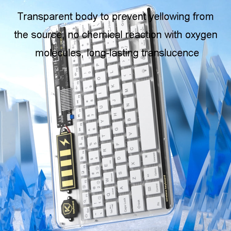 Transparent Lighting Bluetooth Keyboard 10 Inch Wireless Silent Keypad(White) - Universal Keyboard by PMC TechLife | Online Shopping South Africa | PMC TechLife