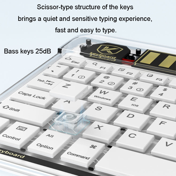 Transparent Lighting Bluetooth Keyboard 10 Inch Wireless Silent Keypad(Pink) - Universal Keyboard by PMC TechLife | Online Shopping South Africa | PMC TechLife
