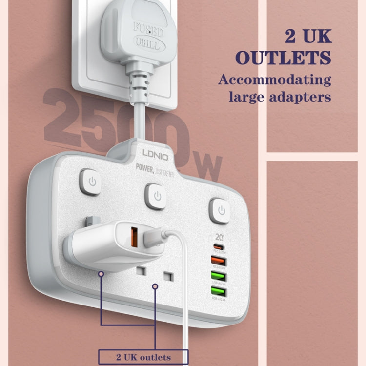 LDNIO Without Wire Adapter Plug Board Converter, Specification: Universal Hole UK Plug - Extension Socket by LDNIO | Online Shopping South Africa | PMC Jewellery | Buy Now Pay Later Mobicred