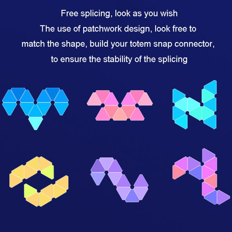 6pcs /Set Triangle Splicing Intelligent Sound Control Quantum Light Atmosphere Lighting With Remote Control, US Plug(WiFi Model) - Novelty Lighting by PMC TechLife | Online Shopping South Africa | PMC TechLife | Buy Now Pay Later Mobicred