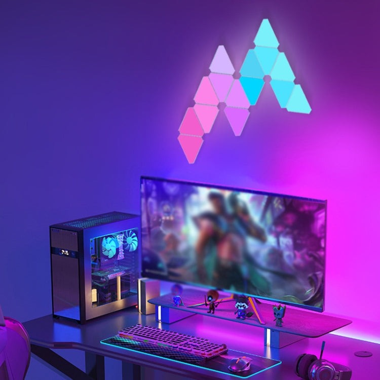 6pcs /Set Triangle Splicing Intelligent Sound Control Quantum Light Atmosphere Lighting With Remote Control, US Plug(Bluetooth Model) - Novelty Lighting by PMC TechLife | Online Shopping South Africa | PMC TechLife | Buy Now Pay Later Mobicred