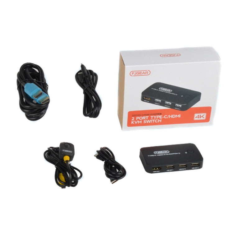 FJGEAR FJ-TYH201 Type-C / HDMI KVM Switch With Desktop Controller - free shipping - PMC Jewellery - Order now!