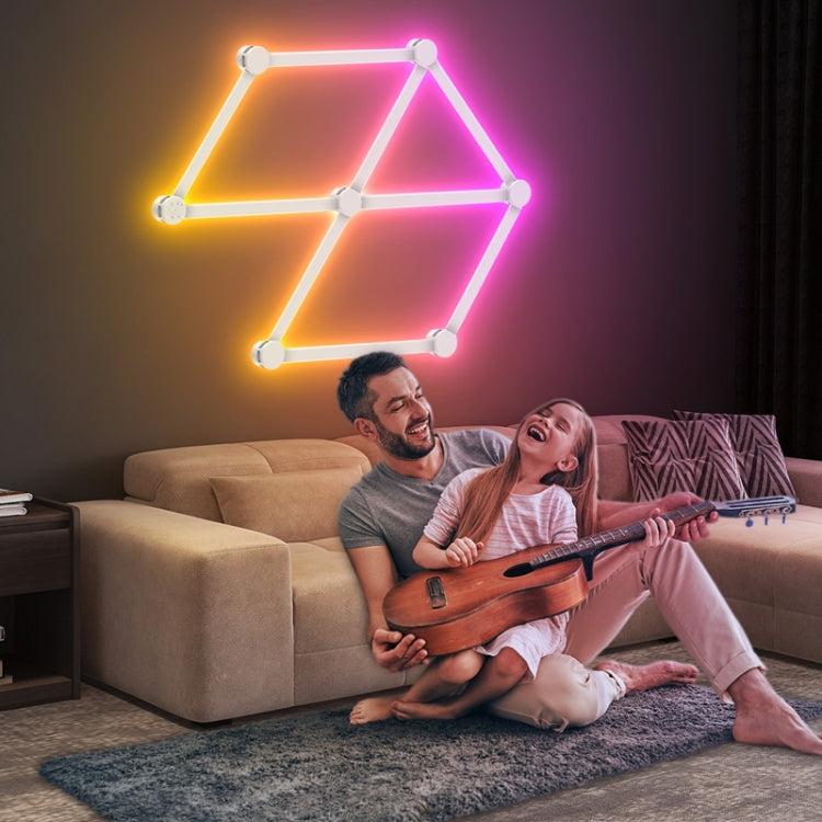 6 pcs /Set LED WIFI Graffiti Bluetooth Smart Splicing Quantum Light DIY Atmosphere Lighting With Remote Control, US Plug(White) - Novelty Lighting by PMC TechLife | Online Shopping South Africa | PMC TechLife | Buy Now Pay Later Mobicred