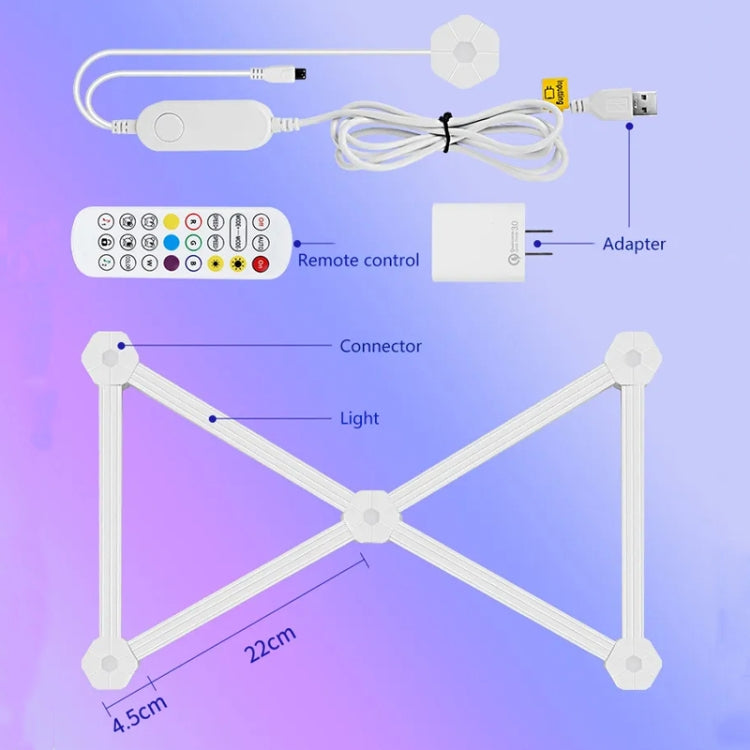 6 pcs /Set LED WIFI Graffiti Bluetooth Smart Splicing Quantum Light DIY Atmosphere Lighting With Remote Control, US Plug(White) - Novelty Lighting by PMC TechLife | Online Shopping South Africa | PMC TechLife | Buy Now Pay Later Mobicred