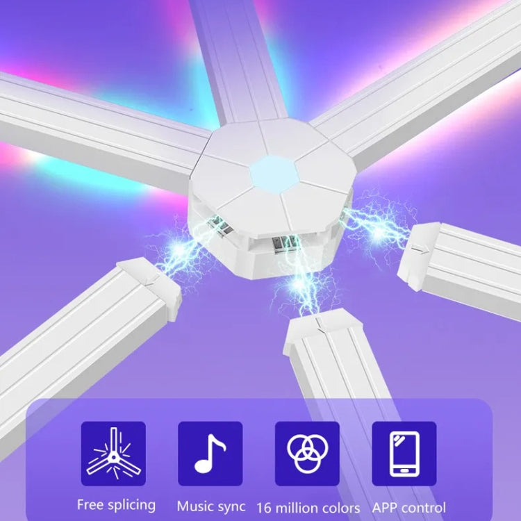 6 pcs /Set LED WIFI Graffiti Bluetooth Smart Splicing Quantum Light DIY Atmosphere Lighting With Remote Control, US Plug(White) - Novelty Lighting by PMC TechLife | Online Shopping South Africa | PMC TechLife | Buy Now Pay Later Mobicred