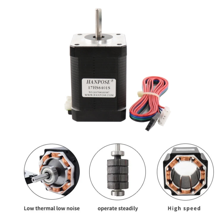 HANPOSE  17HS6401S 12V 1.7A 60mm 70N.cm  4-lead Stepper Motor - Parts by HANPOSE | Online Shopping South Africa | PMC TechLife | Buy Now Pay Later Mobicred