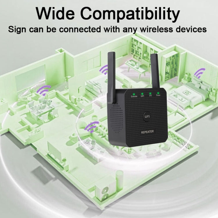 2.4G 300M Wifi Repeater Wifi Extender Wifi Amplifier With 1 LAN Port UK Plug - Broadband Amplifiers by PMC Jewellery | Online Shopping South Africa | PMC Jewellery | Buy Now Pay Later Mobicred