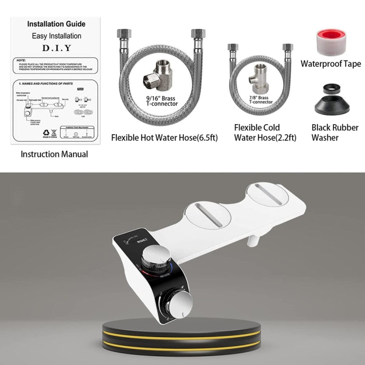 Bidet Toilet Seat Attachment With Hot & Cold Double Nozzle Personal Hygiene 3/8 For Europe - Toilet Accessories by PMC TechLife | Online Shopping South Africa | PMC TechLife