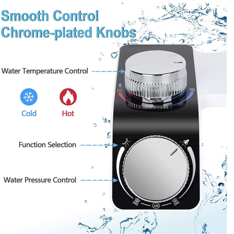 Bidet Toilet Seat Attachment With Hot & Cold Double Nozzle Personal Hygiene 3/8 For Europe - Toilet Accessories by PMC TechLife | Online Shopping South Africa | PMC TechLife