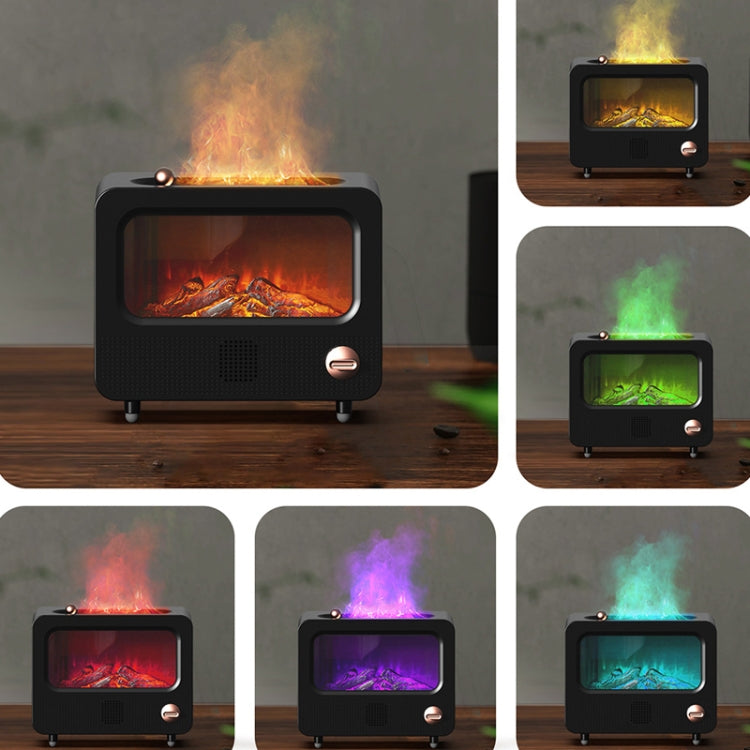 USB White Noise Simulation Flame Fire Furnace Aromatherapy Machine Indoor Large Spray Measurement Humidifier(Black) - free shipping - PMC TechLife - Order now!