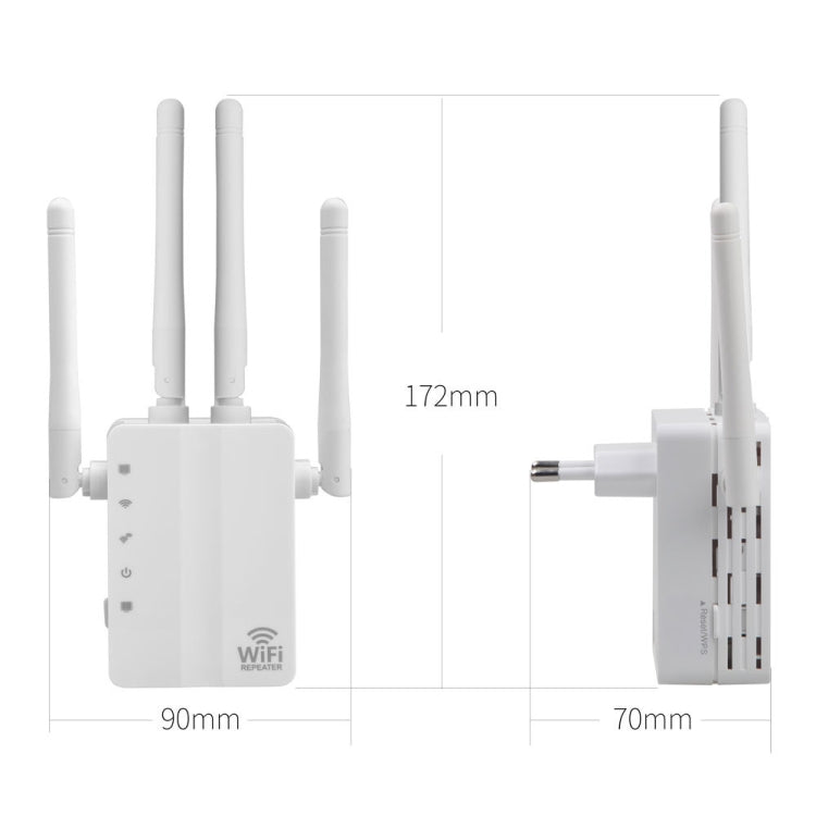 5G/2.4G 1200Mbps WiFi Range Extender WiFi Repeater With 2 Ethernet Ports EU Plug White - Broadband Amplifiers by PMC Jewellery | Online Shopping South Africa | PMC Jewellery | Buy Now Pay Later Mobicred