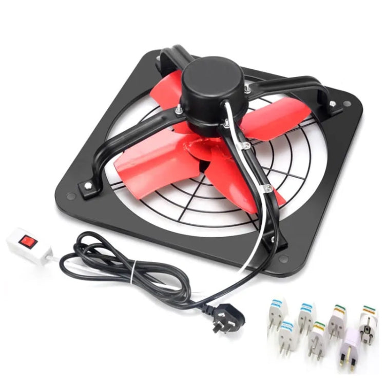 10 -inch Single Grilles Kitchen Exhaust Fan Wall Window Fan High Power Industrial Extractor Fume Space Extractor Hood,CN Plug - free shipping - PMC TechLife - Order now!
