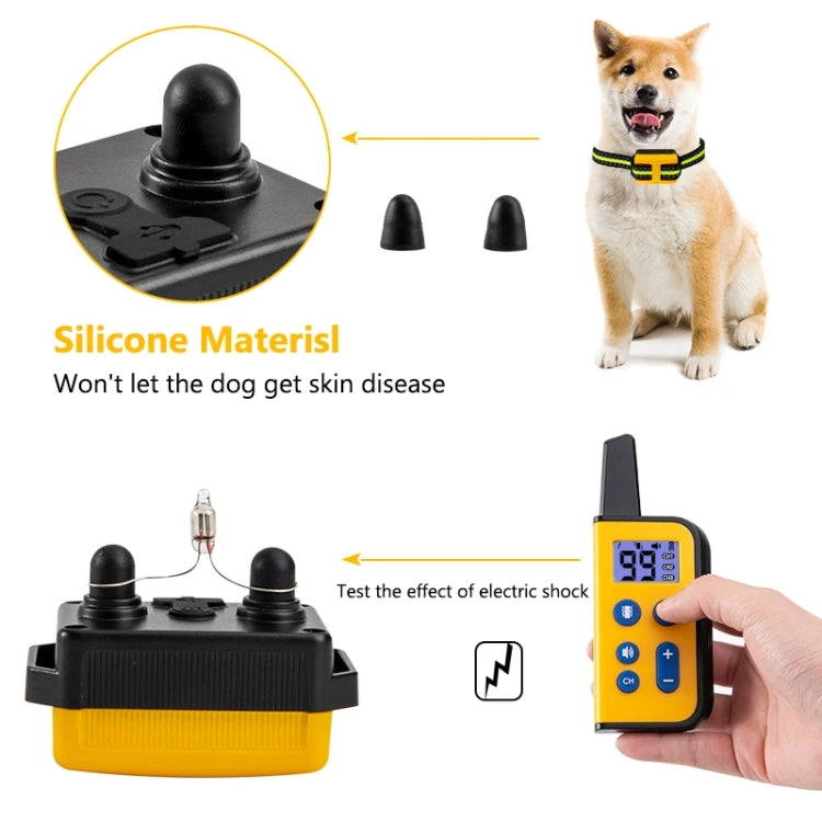 800m Remote Control Dog Trainer Stop Barker Electrical Shock Vibration Pet Collar(Khaki) - Training Aids by PMC TechLife | Online Shopping South Africa | PMC TechLife | Buy Now Pay Later Mobicred