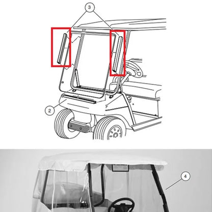 2pcs 32cm For Club Car One Piece Folding Windshield Tab Golf Cart Accessories 101444101 - Glasses & Windows Accessories by PMC Jewellery | Online Shopping South Africa | PMC Jewellery | Buy Now Pay Later Mobicred