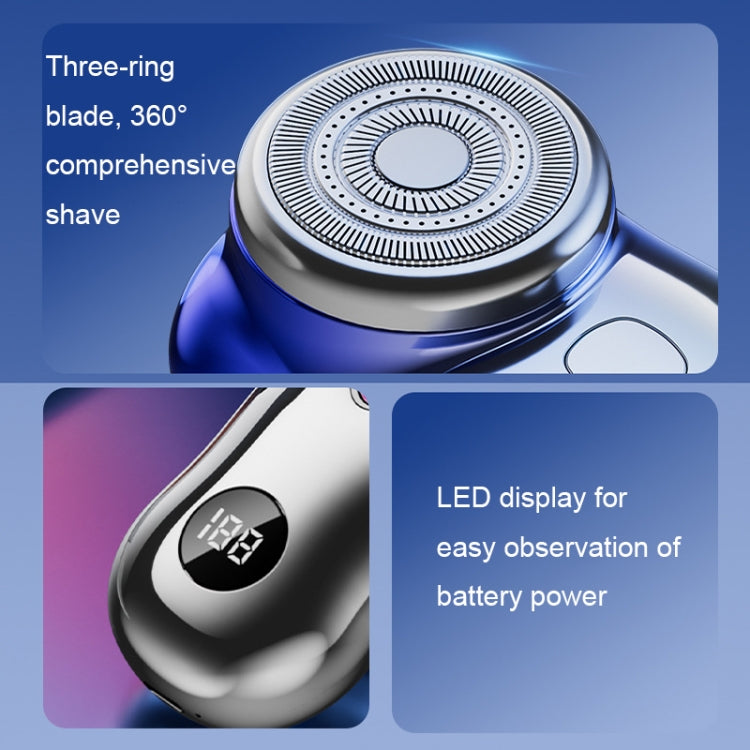 Three-Ring Knife Mesh Electric Men Shaver Travel Portable Mini Shaver, Color: Gradient Blue - Electric Shavers by PMC TechLife | Online Shopping South Africa | PMC TechLife | Buy Now Pay Later Mobicred