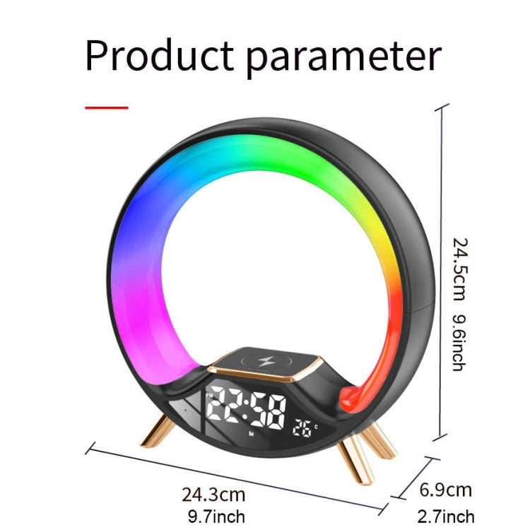 S528 Multifunctional Wireless Charging Bluetooth Speaker with RGB Light & White Noise & Simulated Sunrise(Black) - Desktop Speaker by PMC Jewellery | Online Shopping South Africa | PMC Jewellery | Buy Now Pay Later Mobicred