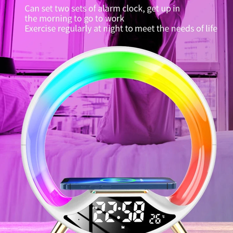 S528 Multifunctional Wireless Charging Bluetooth Speaker with RGB Light & White Noise & Simulated Sunrise(Black) - Desktop Speaker by PMC Jewellery | Online Shopping South Africa | PMC Jewellery | Buy Now Pay Later Mobicred