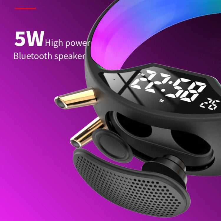 S528 Multifunctional Wireless Charging Bluetooth Speaker with RGB Light & White Noise & Simulated Sunrise(Black) - Desktop Speaker by PMC Jewellery | Online Shopping South Africa | PMC Jewellery | Buy Now Pay Later Mobicred