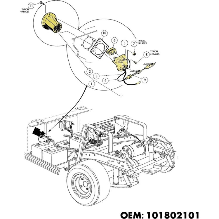 For Club Car DS Golf Cart 48V Charging Outlet 101802101 - EV Charger Accessories by PMC Jewellery | Online Shopping South Africa | PMC Jewellery