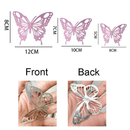 12pcs /Set 3D Simulation Skeleton Butterfly Stickers Home Background Wall Decoration Art Wall Stickers, Type: A Type Blue - Ornaments by PMC Jewellery | Online Shopping South Africa | PMC Jewellery