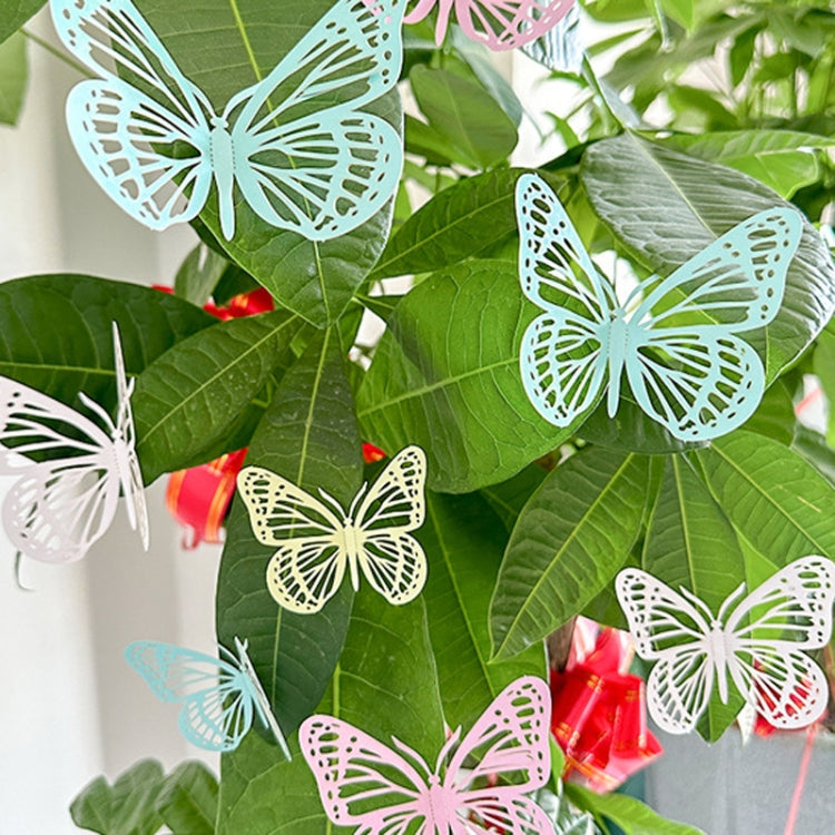 12pcs /Set 3D Simulation Skeleton Butterfly Stickers Home Background Wall Decoration Art Wall Stickers, Type: B Type Pink - Ornaments by PMC Jewellery | Online Shopping South Africa | PMC Jewellery