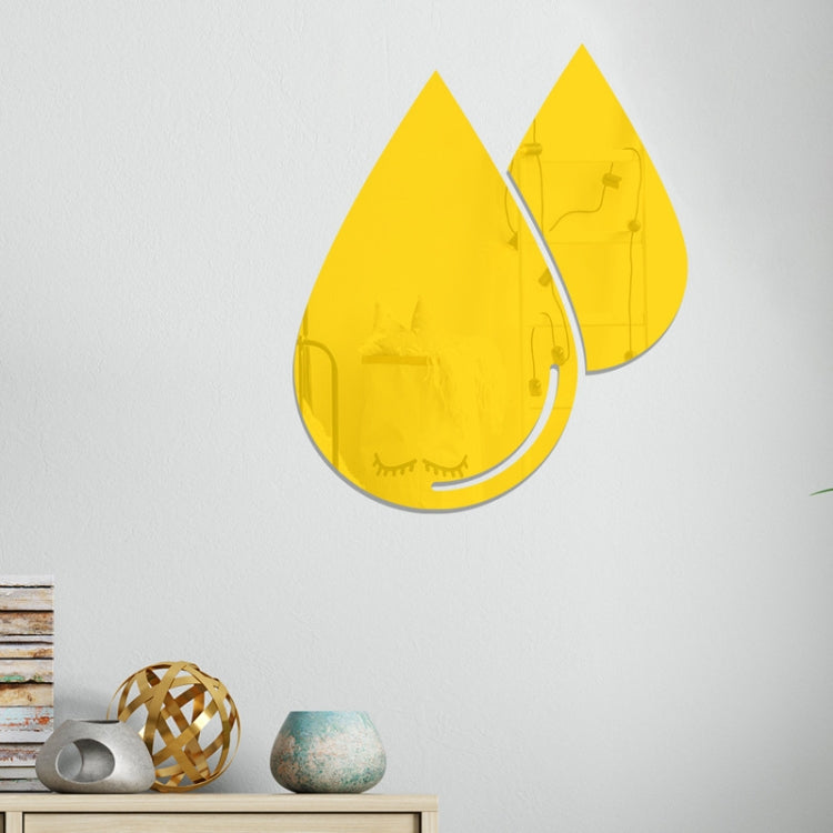 2pcs /Set Acrylic Water Drops Mirror Stereo Wall Stickers Living Room Bedroom Decorative Stickers Soft Mirror(Gold) - free shipping - PMC TechLife - Order now!