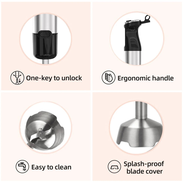 5-in-1 600W Multifunctional  Electric Blender Stainless Steel Food Cooking Stick UK Plug - Stirrer & Squeezer by PMC TechLife | Online Shopping South Africa | PMC TechLife | Buy Now Pay Later Mobicred
