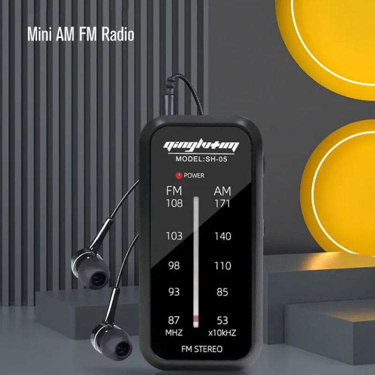 SH-05 Mini Listening Test Special Pin-Type FM/AM Two-Band Radio With Back Clip(Black) - Radio Player by PMC Jewellery | Online Shopping South Africa | PMC Jewellery | Buy Now Pay Later Mobicred