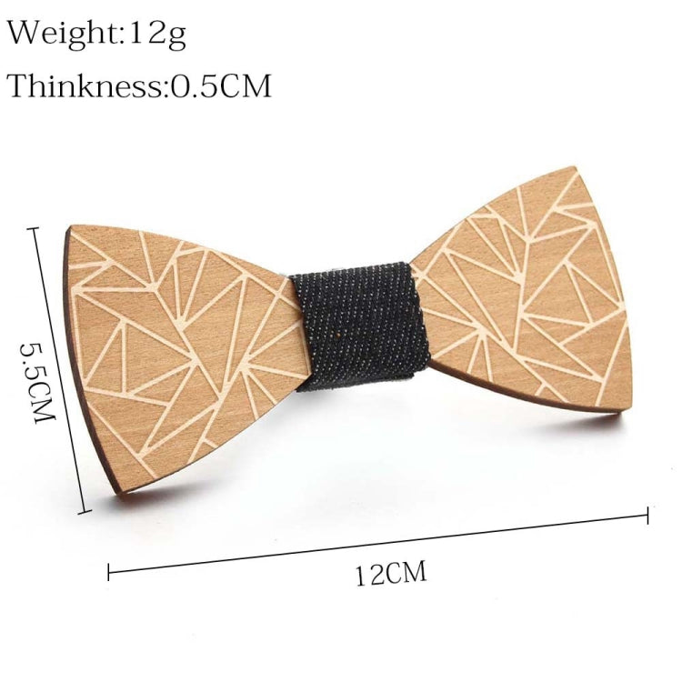 Wooden Bow Tie Men Handmade Bow Tie, Color: Geometric Sun Pattern - Tie clip by PMC Jewellery | Online Shopping South Africa | PMC Jewellery