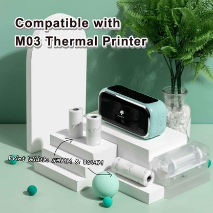 For Phomemo M03 Series 3rolls /Pack 80mmx3.5m 10 Years Thermal Self-adhesive Black on White Printing Paper - Printer Accessories by Phomemo | Online Shopping South Africa | PMC Jewellery | Buy Now Pay Later Mobicred