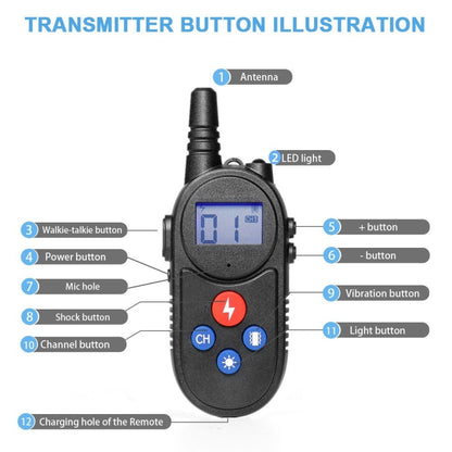 1000m Remote Control Intercom Dog Trainer Electric Shock Vibration Stop Barker(Yellow) - Training Aids by PMC Jewellery | Online Shopping South Africa | PMC Jewellery | Buy Now Pay Later Mobicred