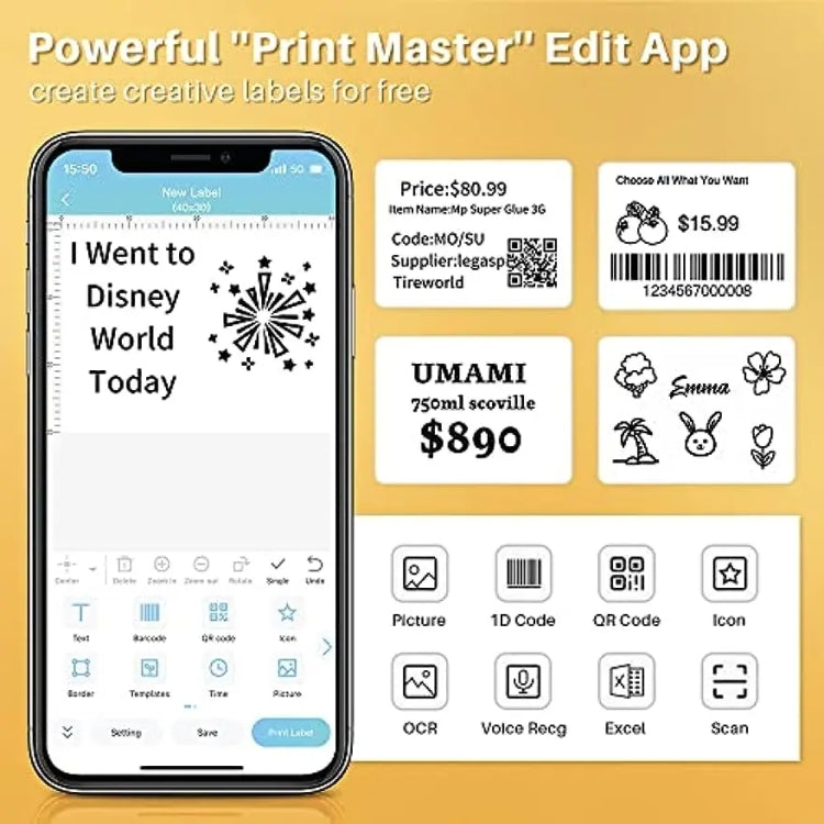 Phomemo M120 Label Maker Barcode Printer Bluetooth Thermal Label Machine(White) - free shipping - PMC TechLife - Order now!