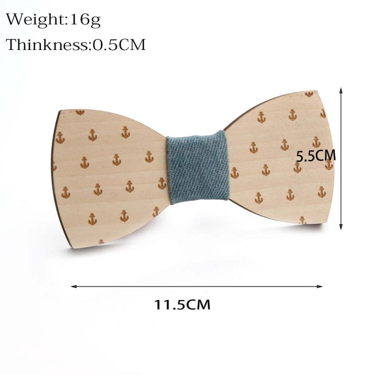 Wooden Bow Tie Men Bow Clothing Decoration, Color: Music Blue - Tie clip by PMC Jewellery | Online Shopping South Africa | PMC Jewellery