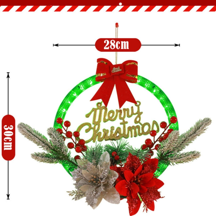 Christmas Wreath Timing Lighting Lights Door Decorations Pine Needle Ornaments Showcase(Golden Flower) - Christmas Decoration Lamps by PMc TechLife | Online Shopping South Africa | PMc TechLife | Buy Now Pay Later Mobicred