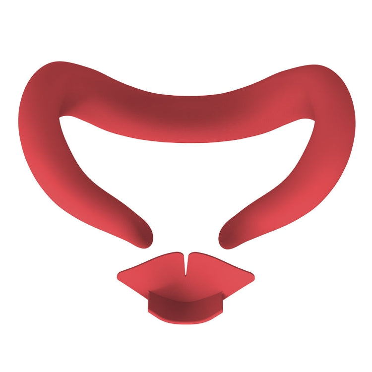 For Meta Quest 3 Silicone Face Cover Eye Mask with Nose Pad(Red) - VR Accessories by PMC TechLife | Online Shopping South Africa | PMC TechLife