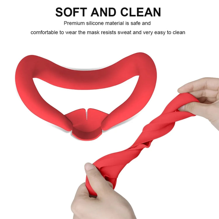 For Meta Quest 3 Silicone Face Cover Eye Mask with Nose Pad(Red) - VR Accessories by PMC TechLife | Online Shopping South Africa | PMC TechLife