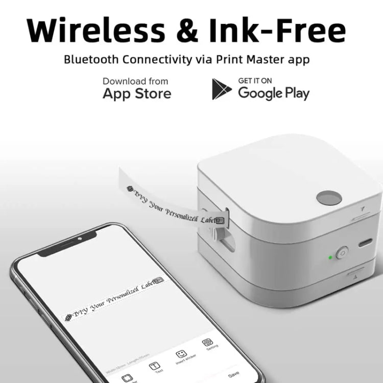 Phomemo P12Pro Li-Ion Battery Compact Bluetooth Convenient Self-Adhesive Thermal Label Printer(White) - free shipping - PMC TechLife - Order now!