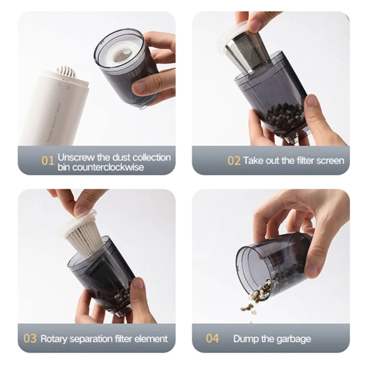 Mini Portable Detachable Wireless Handheld Powerful Car Vacuum Cleaner, Style: Metal Filter (Black) - Vacuum Cleaner by PMC TechLife | Online Shopping South Africa | PMC TechLife | Buy Now Pay Later Mobicred