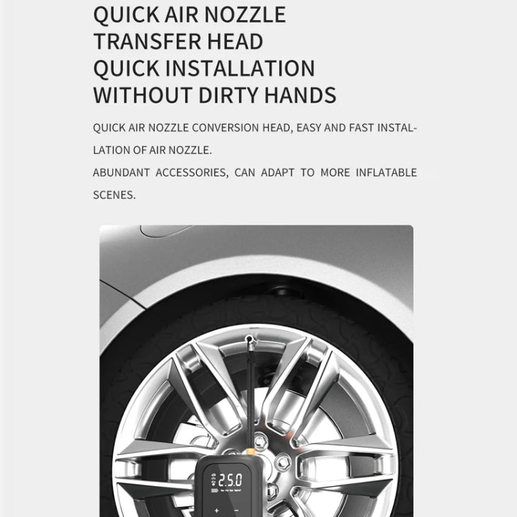 Multifunctional Portable Car Electric Wireless Tire Inflator Pump(Touch Screen Button) - Inflatable Pump by PMC TechLife | Online Shopping South Africa | PMC TechLife