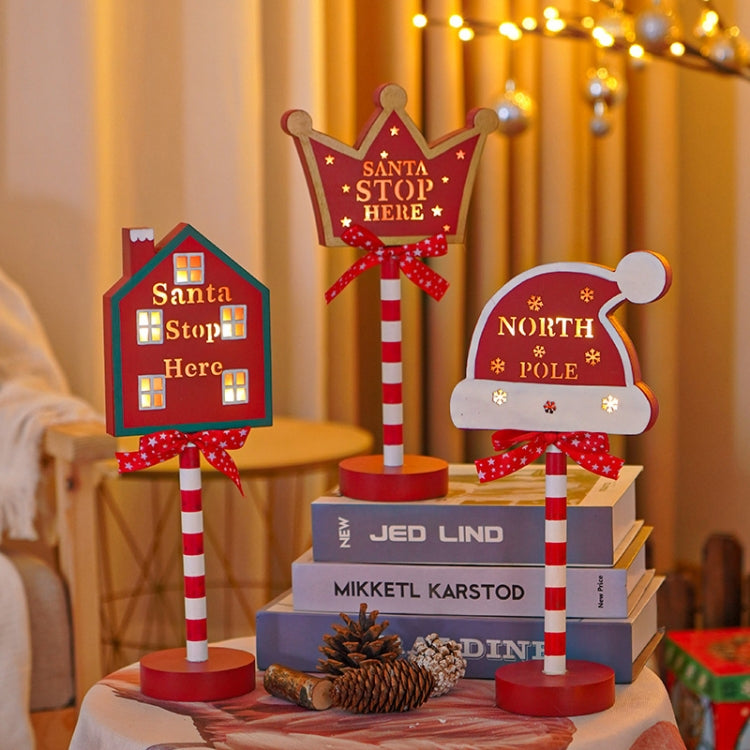 Christmas Street Sign STOP Decorative Lights Wooden Window Atmosphere LED Lights, Style:  NORTH POLE - Christmas Decoration Lamps by PMc TechLife | Online Shopping South Africa | PMc TechLife | Buy Now Pay Later Mobicred