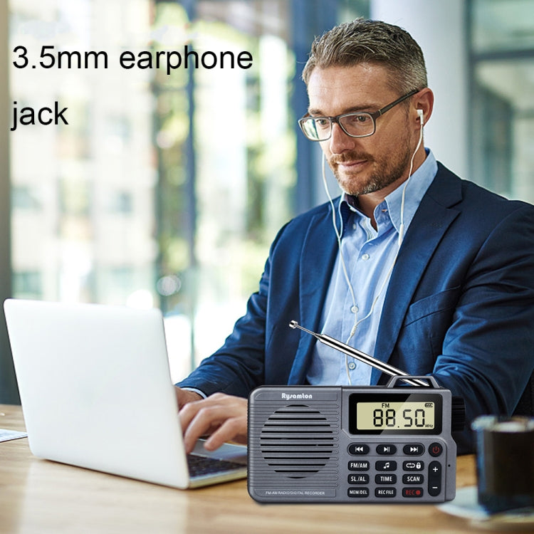 QL-221 Multifunctional Portable Bluetooth Plug-In Card Two-Band FM/AM Recording Radio, Style: US Version(Grey) - Radio Player by PMC Jewellery | Online Shopping South Africa | PMC Jewellery | Buy Now Pay Later Mobicred