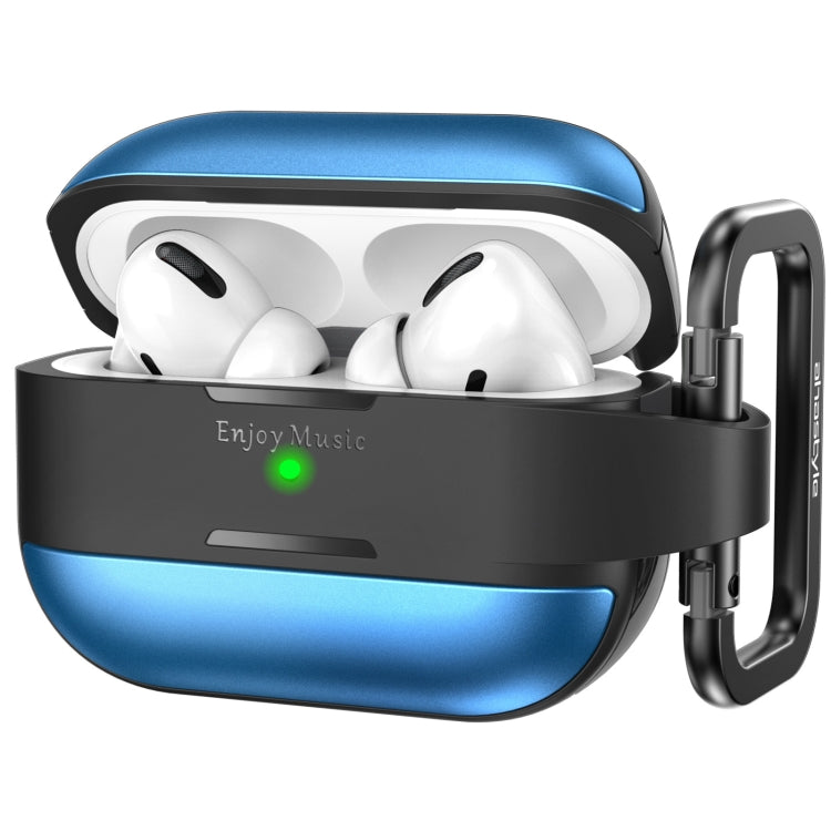 AhaStyle WG75-PRO For AirPods Pro Split TPU+Aluminum Alloy Combination Protective Cover(Blue) - free shipping - PMC Jewellery - Order now!